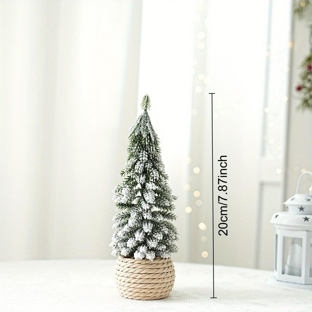 1pcs PE Flocked Mini Christmas Tree Decor Desktop Tabletop Party Decoration for Window Display Green Festive Ornament