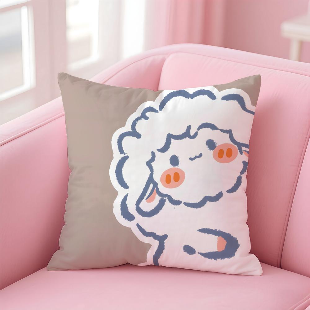 Cute Surprise Animals In The Twelve Zodiac Signs Cushion Cover Linen Pillowcase Cover Soft Decor for Sofa Home Room