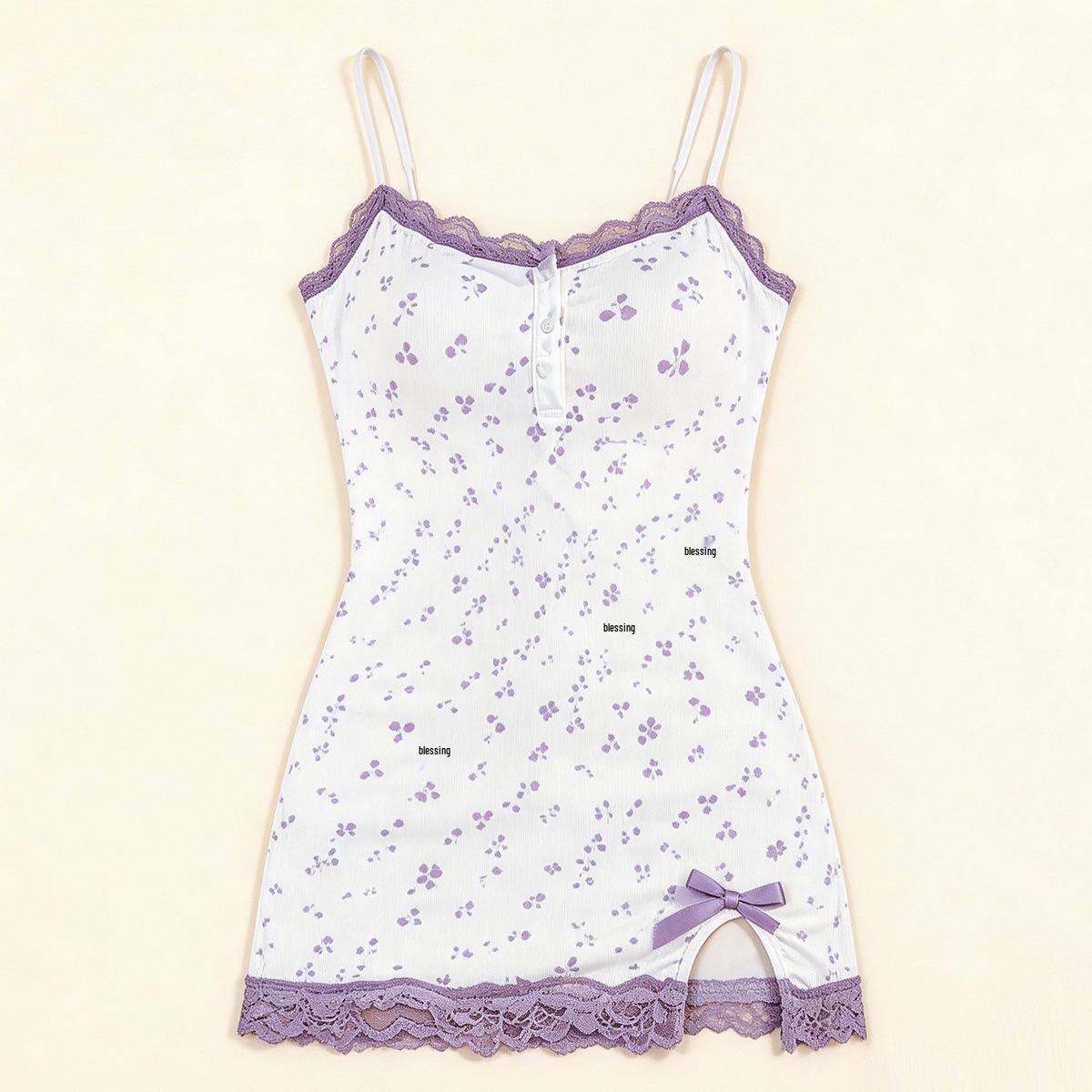 

Champs-Élysées Flirty Floral Strappy Nightgown and Pajama Set One Size белый