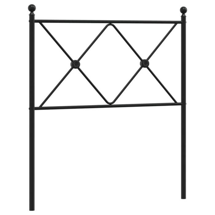 VidaXL Black Metal Headboard 75 Cm, Headboard for Single Bed, Black Headboard,, Metal Headboard 376528