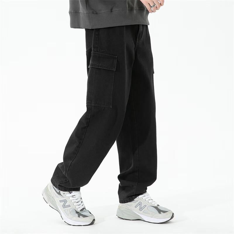 Mark Fairwhale Men's Straight-Leg Denim Cargo Pants