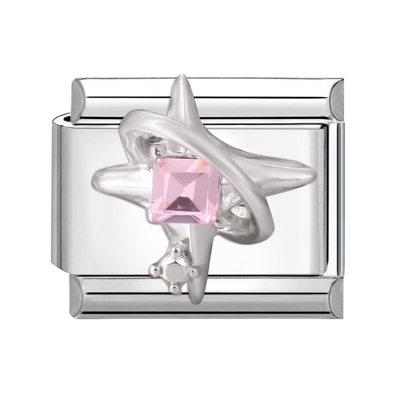 Shiny Y2K Zircon Butterfly Leaf Moon Cat Flower Fish Italian Charm Links Fit 9mm Stainless Steel Bracelet Women DIY Making Gifts