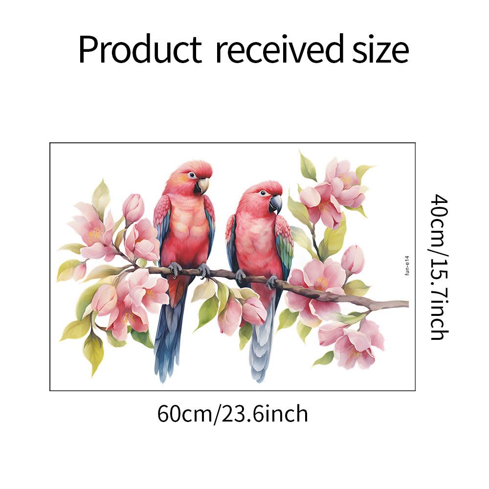 Cartoon Lovers Branch Bird Living Room Porch Home Decoration Wall Stickers Self-adhesive