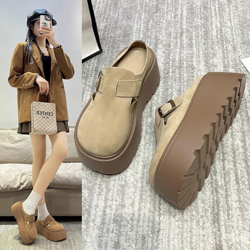 Fashion 2025 New Suede Thick Platform Boots Designer Slipper Casual Flats Slide Female Walking Fashion Loafers Winter Ankle Boots Women