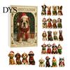 Cuenta Regresiva Navideña Temática de Mascotas Regalos Calendario de Adviento para Perros, Adornos de Acrílico 2D de Razas, Caja de Regalo de Navidad de 24 Días para Niños Calendario para Dueños con 24 Cachorros