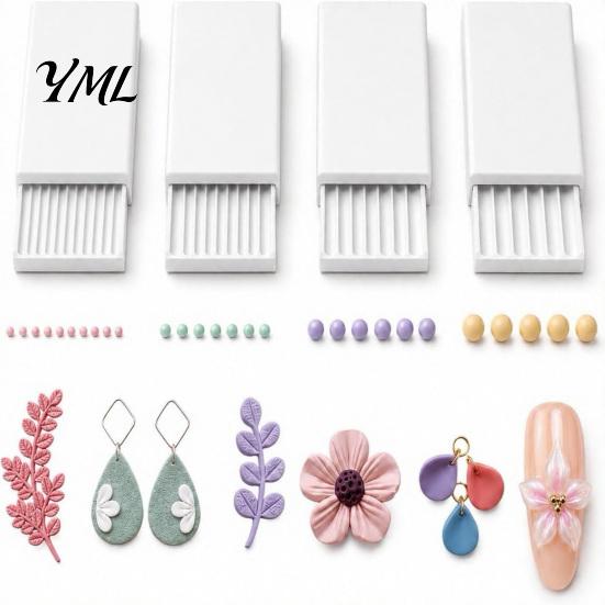 Miniature Bead Forming Mold 4Pcs Clay Gel Ball Roller Maker Tool, 2mm 3mm 4mm 5mm Roller, Ceramic Shaping Device Molds for DIY Earring, Flower Jewelry