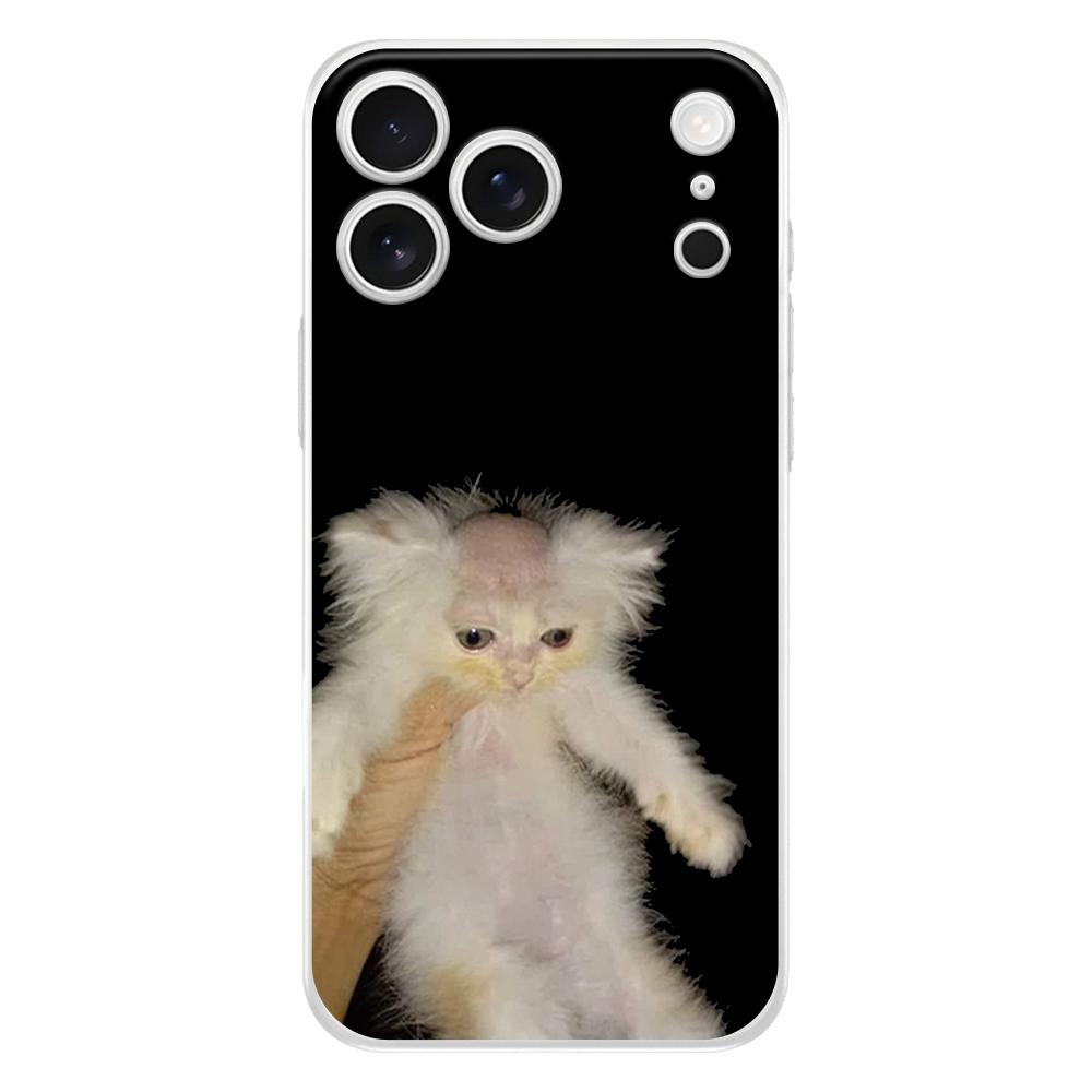 Soft Clear TPU Phone Case For iPhone 17 Air 16E 16 11 15 14 Pro MAX 12 13 7 8 Plus SE Easter Cover Protection Funny Animal Cat