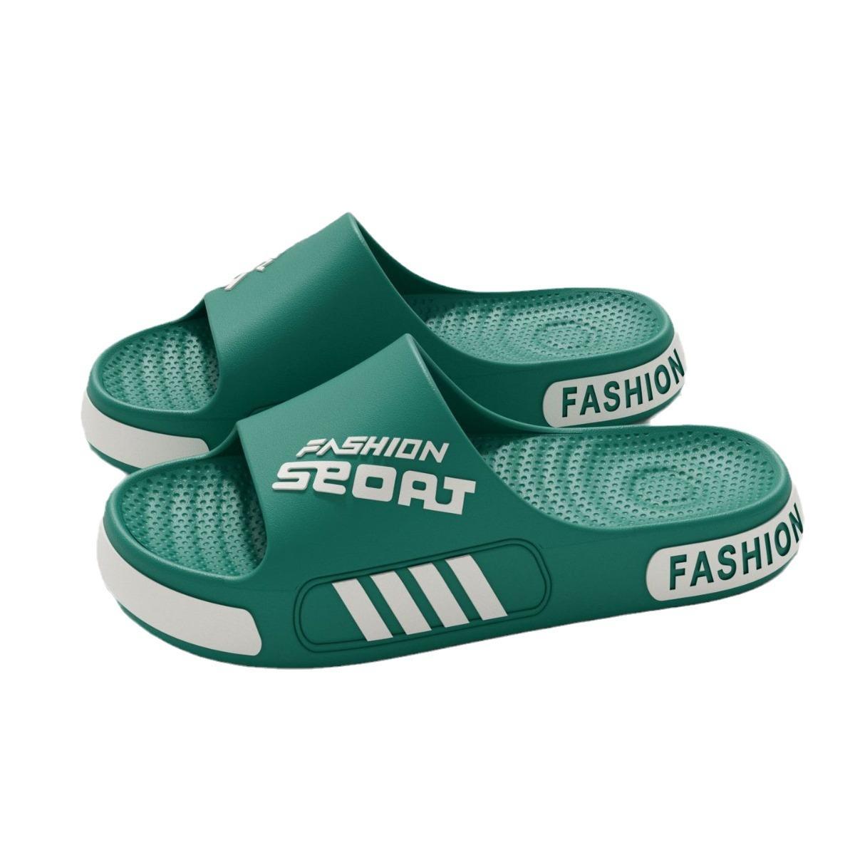 

Стильная мужская и женская обувь, комнатные и уличные нескользящие тапочки для дома и летней носки 46-47 зелёный