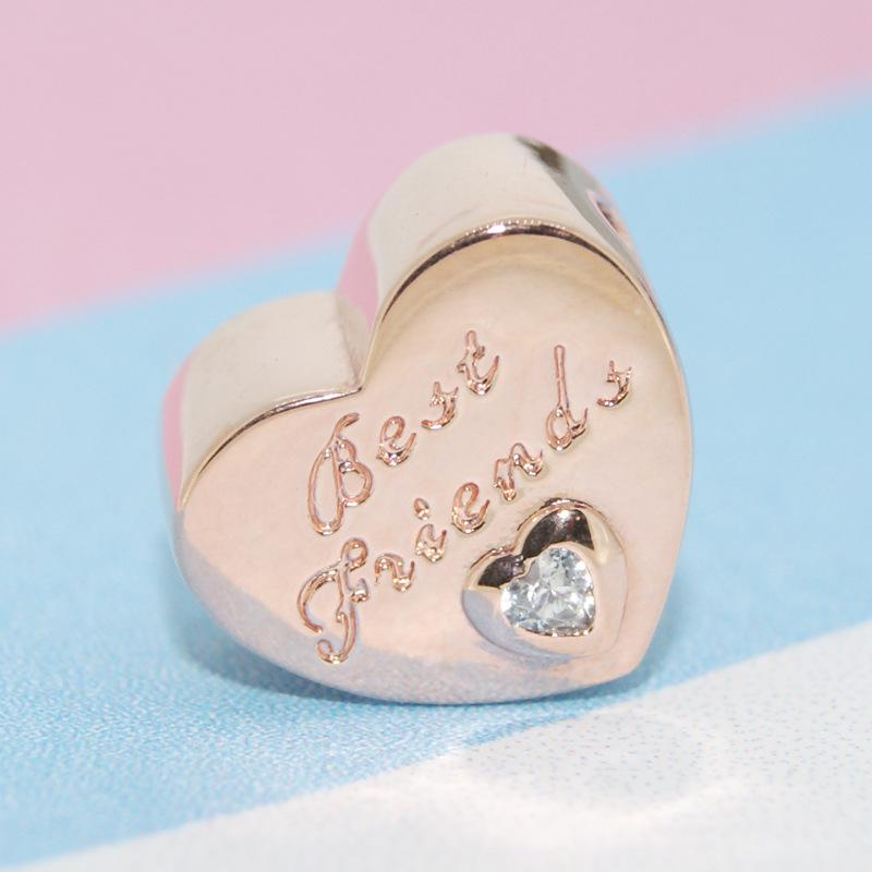 925 Silver Four-leaf Clover Best Friend Sister Charm Pendant Fit Original Bracelet for Women Necklace Fine Jewelry