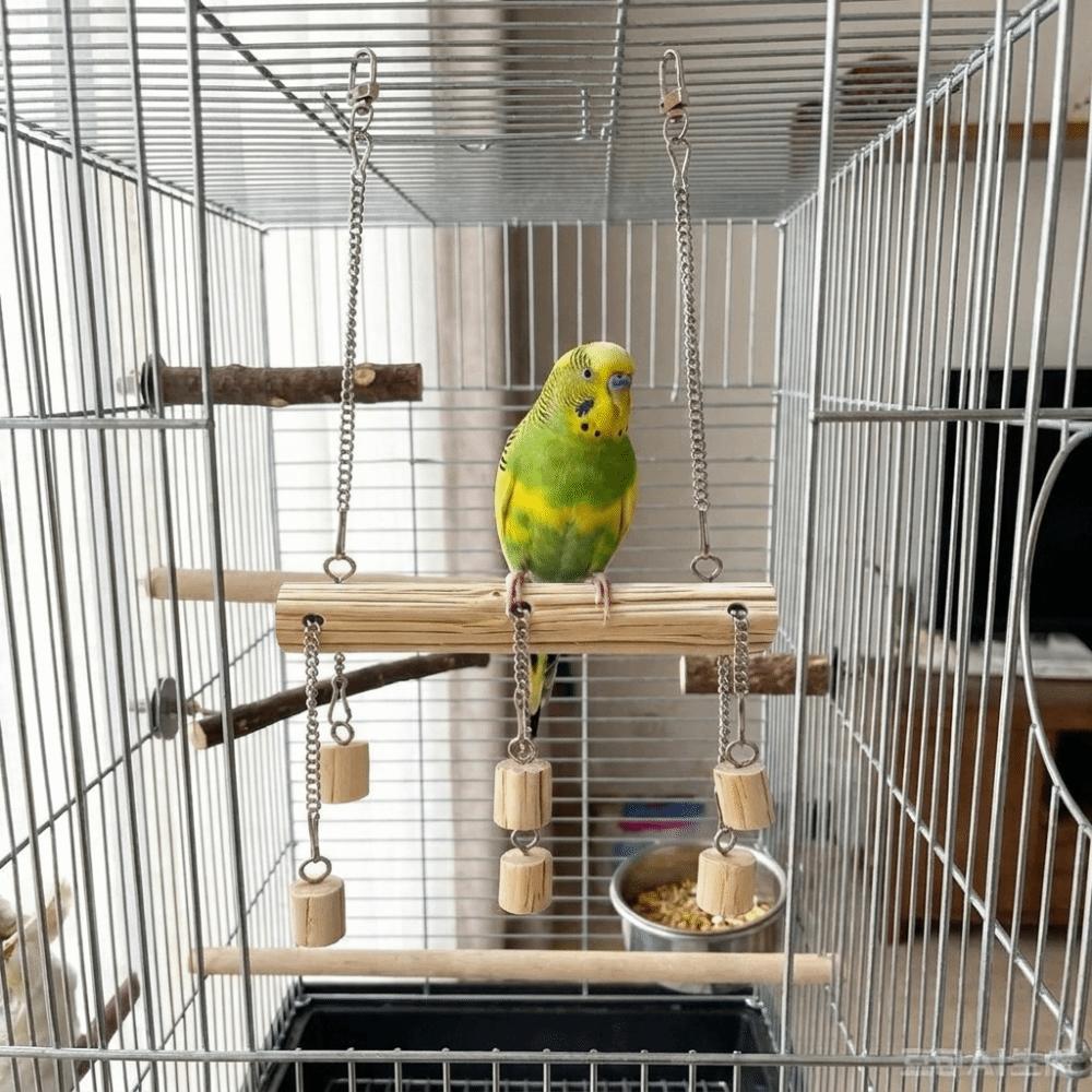 Suspension Bridges Parrot Wooden Swing Non-slip Parrot Play Stand Toy Cage Decoration