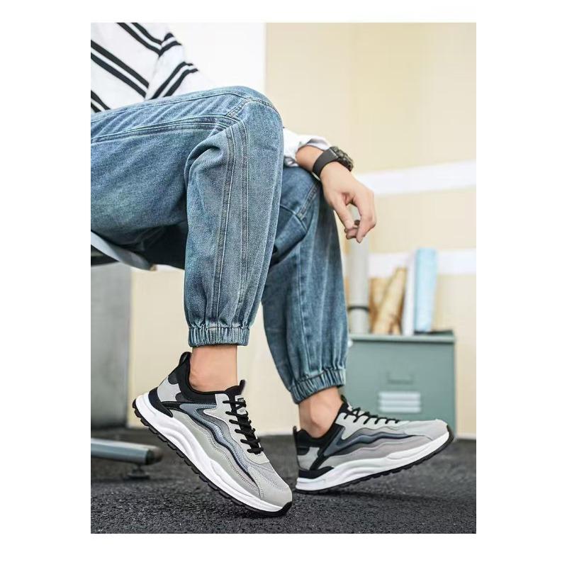 Men's Summer Breathable Mesh Casual Running Sports Shoes, Versatile Travel Height-Increasing Dad Trendy Footwear For Youth.