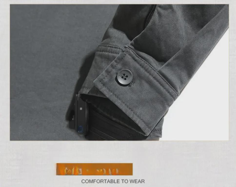 Men's American Retro Long Sleeve Casual Shirt - Spring/Autumn, Loose Fit, Large Sizes Available