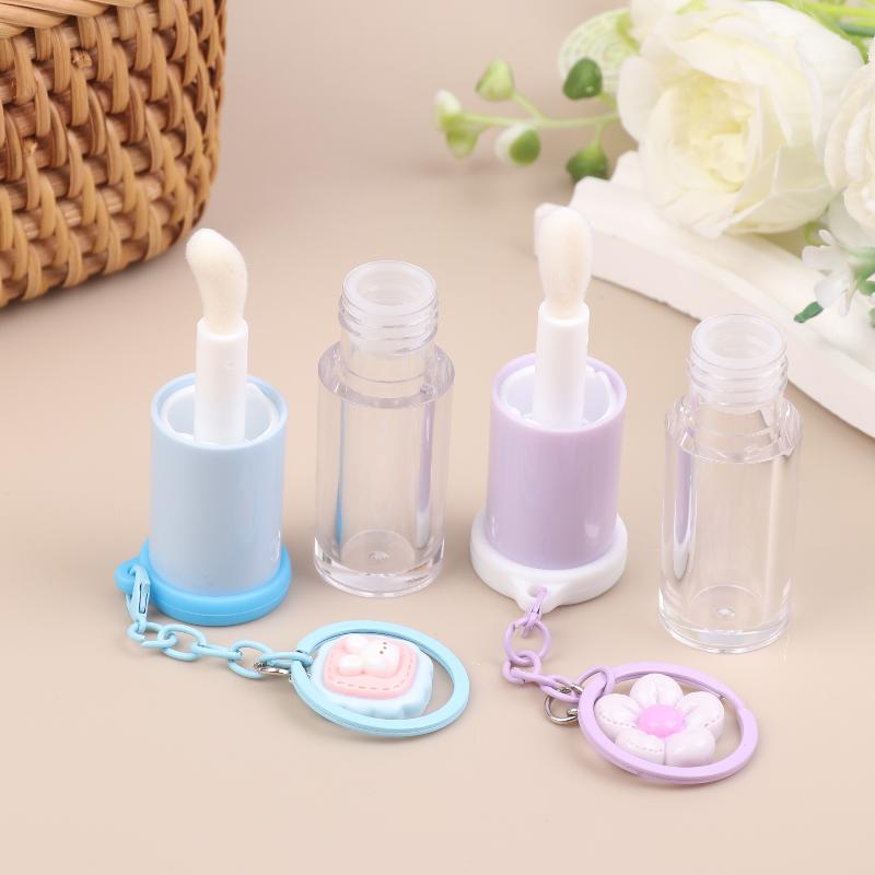 Lip Glaze Bottle With Keychain Big Wand Empty Lipstick Gloss Tube Refillable Liquid Container Bottle Lip Gloss Sample Bottle