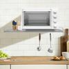 Expandable Wall-Mounted Microwave Oven Rack, Stainless Steel Kitchen Storage Shelf Suitable for Storage Tableware/Microwave Oven