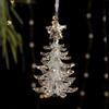 2pcs With Sequins Snowflake Hanging Ornaments Clear Christmas Tree Hanging Ornaments  Shopping Mall