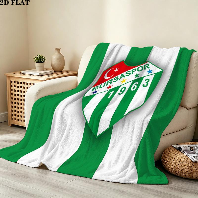 Bursaspor Flannel Blanket, High quality Comfortable for All Seasons, Home Decor, Warmth and Comfort