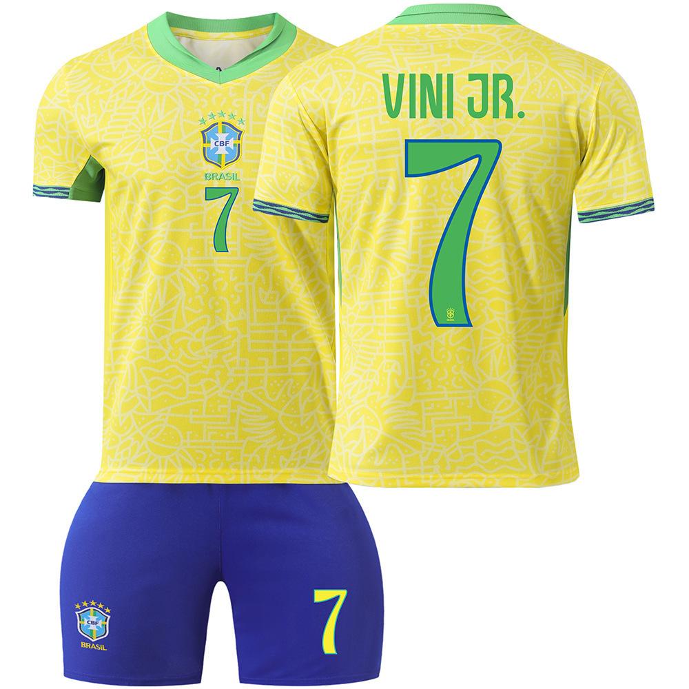 Football training jersey 2425 Brazilian football jersey No. 10 Neymar 7 Vinicius 9 Charlison adult children s ball size 16