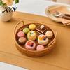 Mold Resistant Bread Tray Imitation Rattan Fruit Basket, Round Tray, Steamed Decorative Woven Basket Food Storage Eco-Friendly Kitchen Organizer,