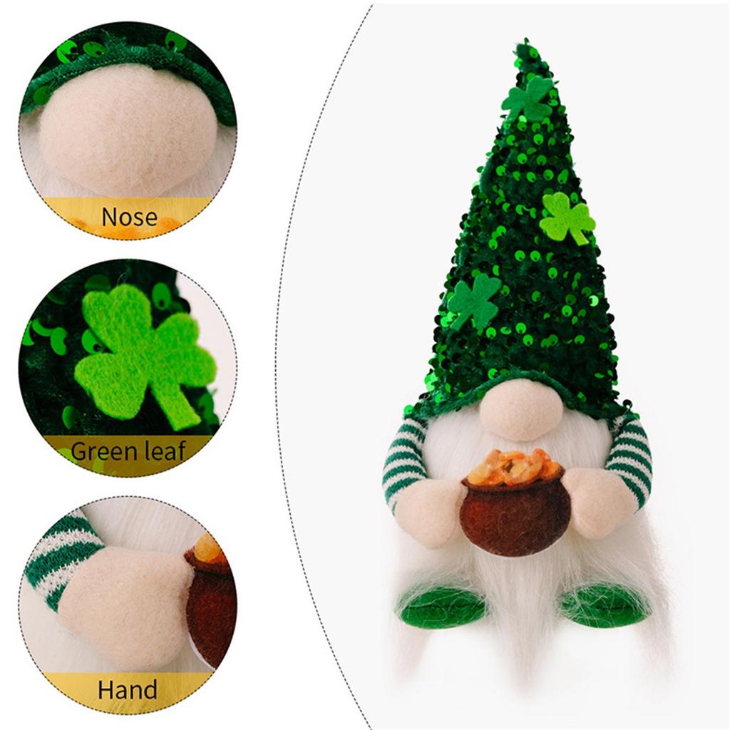 Holiday Decorations Lrish Festival Decoration Green Rudolph Doll Faceless Doll