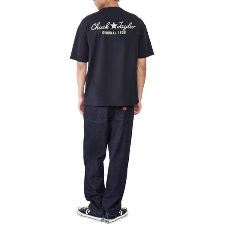 Converse T Shirts Unisex Black Crew Neck Moderate Straight Fit UCJ437-023