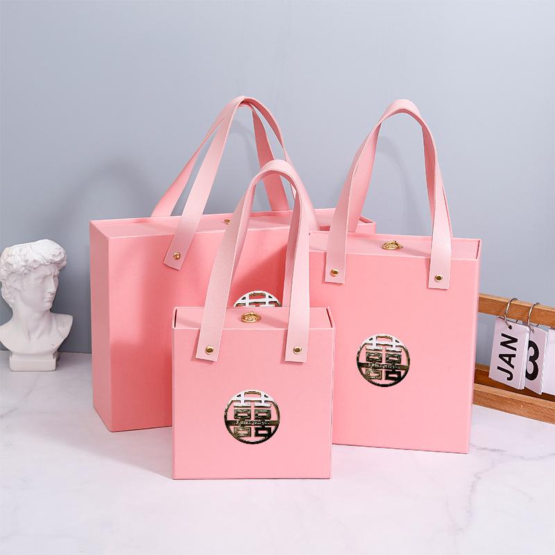 In-Stock Large Red Lid Christmas Gift Box Set with Tote Bag