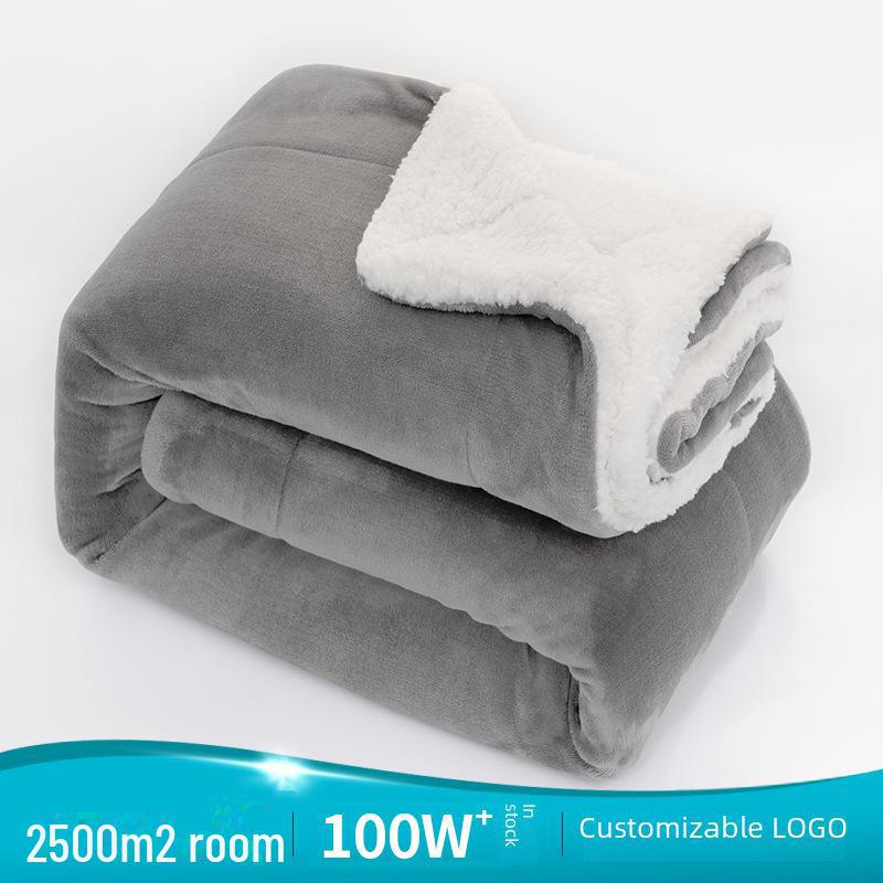 

Sherpa Lambskin Double-Layer Flannel Blanket 130*160 CM кавовий