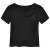 Summer Hollowed Out Slim Fit Short Base Shirt For Women