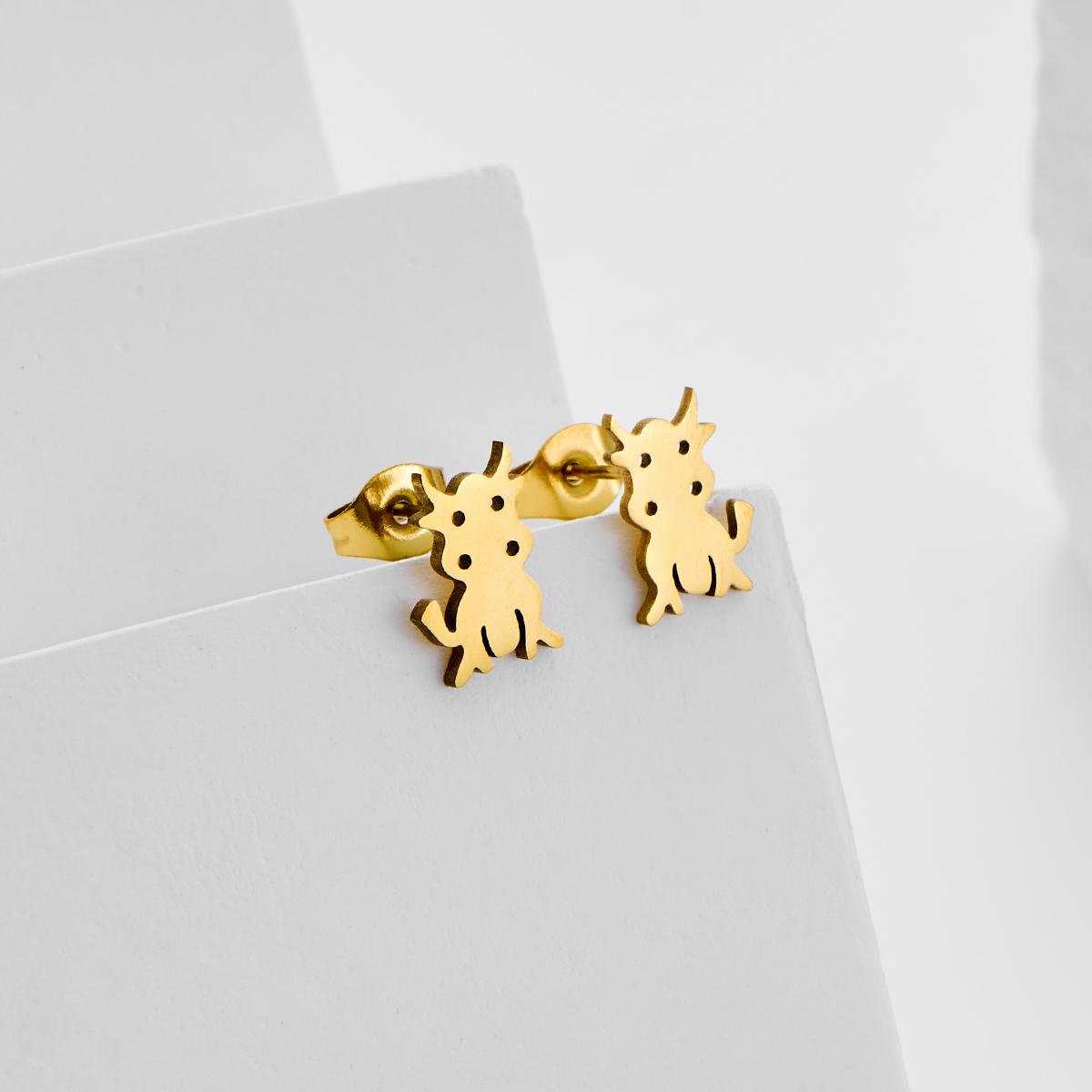 

2025 New Cartoon Cat Mouse Earring Women Student Teen Cute Animal Pattern Cartilage Piercing Earring Trendy Zircon Gifts Rose gold color