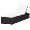 VidaXL Chaise longue avec coussin Résine tressée Marron