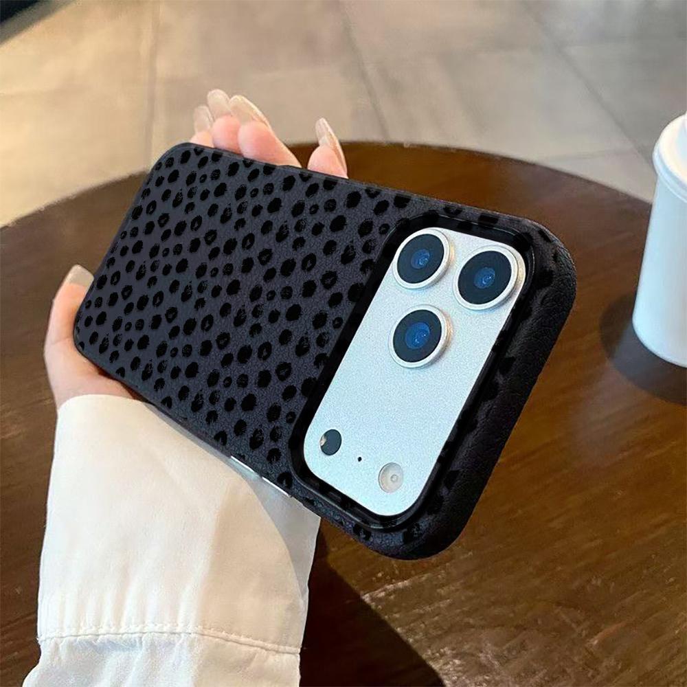 Black Polka Dots Silicone Phone Case For IPhone 17 Air 16 15 14 13 12 11 Pro Max 15 Pro 15 Plus 16e Shockproof TPU Soft Cover
