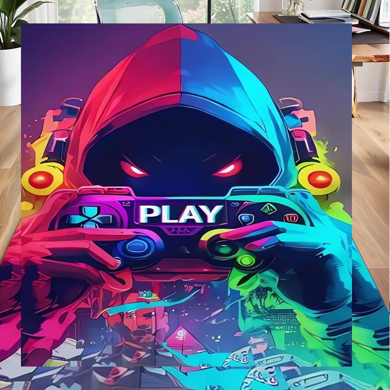Cyberpunk Gaming Hero Office Rug Chair Mat, Entryway Carpet, Suitable for Front Door, Bedroom, Living Room, Desk, Holiday Gift