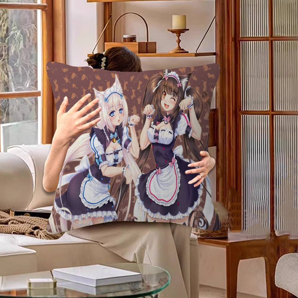 Cartoon Nekopara Pillow Anime Pillow Sofa Bed Head Pillow Cover Cushion Cover 45x45 Cm Fashion