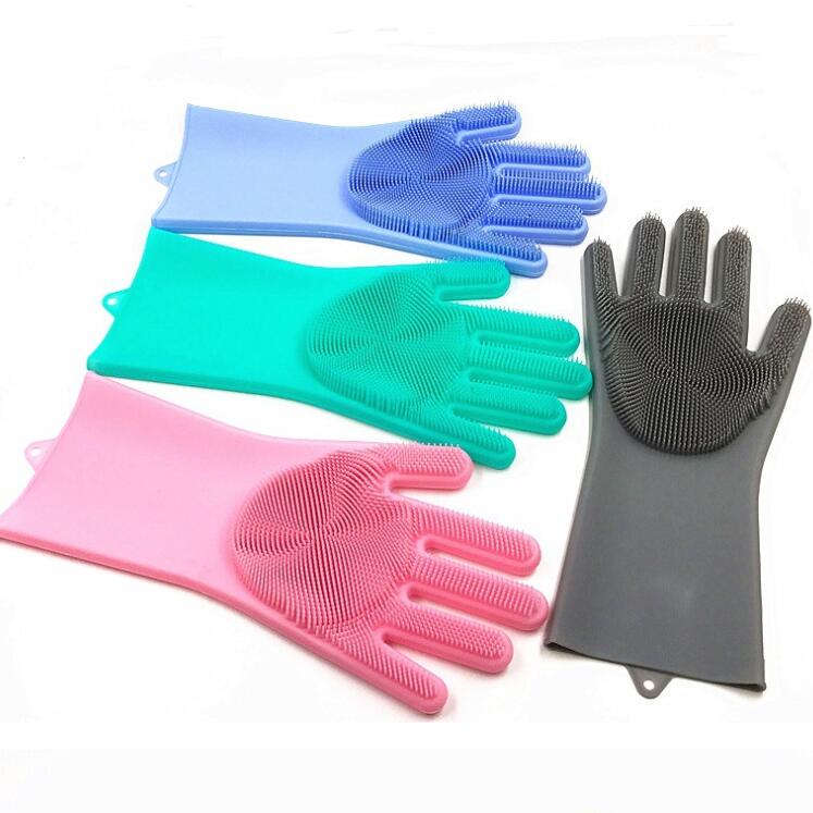 Silicone Dishwashing Gloves Waterproof and High Temperature Resistant Kitchen Multifunctional Gloves