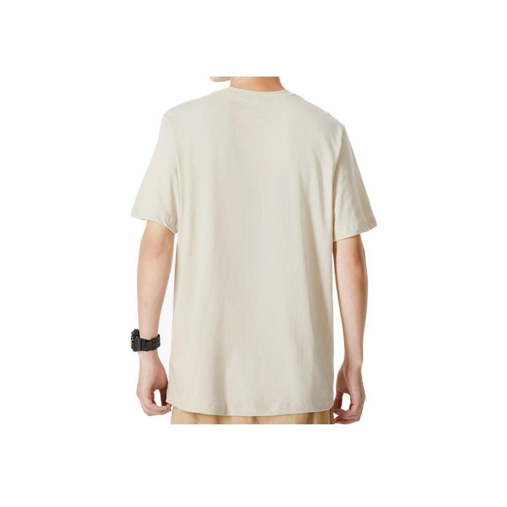 Nike Embroidered Logo Breathable Short Sleeve T-Shirt with Drop Shoulders Men Tops Beige AR4999-206