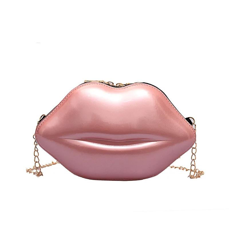 Luxury Designer Women Bags 2026 New Lip Print Women's Shoulder Bag Solid Zipper Messenger Bag Trend Brand Pure Color Handbag