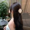 Contemporary Camellia Design Hair Claw Clip Practical Strong Grip Hairpin With Tulle Flower Embellishment