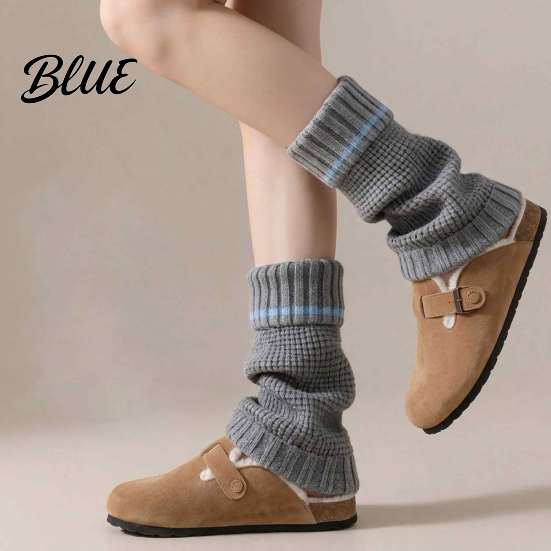 Autumn And Winter Calf for Leg Warmers Women's Knitted Fashion Socks Thickened Ribbed Boots Elastic