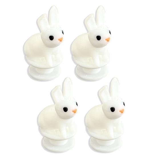 2/3/4/5/6/8/10Pcs White Rabbit Clog Shoe Charm Lightweight DIY Clog Slipper Sandal Plastic Bunny Decoration Kids Adults Shoe Accessories