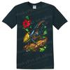 Stag Beetle T Shirt Colorful Tropical Floral Nature Graphic Art Insect Tee Gift