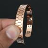Magnetisches Kupfer Offenes Manschettenarmband für Damen & Herren Verstellbar Vintage Geometrisches Muster Armreif Eleganter Tägliches Trage Schmuck