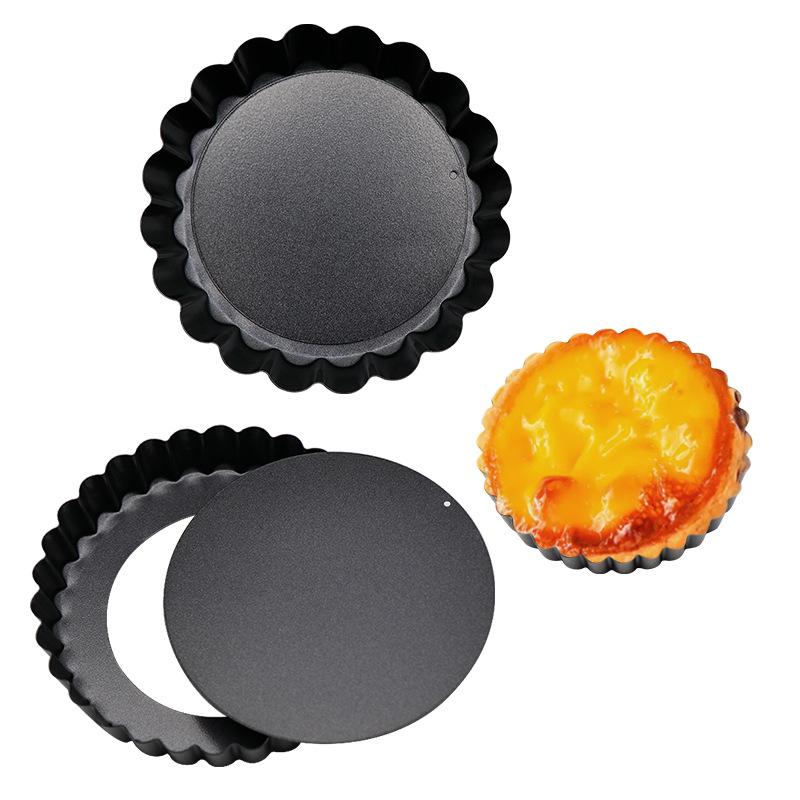 6Pcs Non-stick Tart Quiche Flan Pan Mold Pie Pizza Cake Mold Cupcake Egg Tart Tartlet Baking Mold Muffin Cup Pizza Pan Bakeware