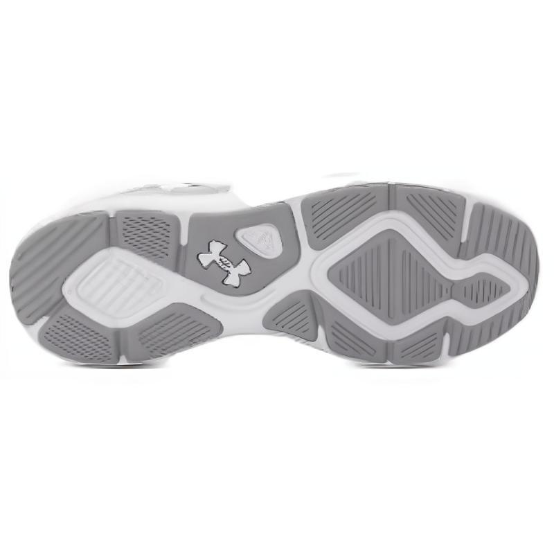 Under Armour Cushioning, Wear Resistant Low Top Running Shoes Men's Gray White Sneakers 3028612-102
