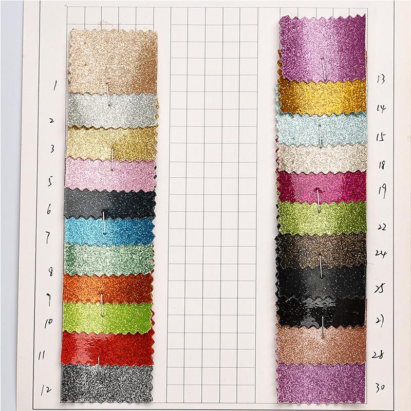 Non-Shedding Soft Glitter PU Leather Fabric Mirror Finish