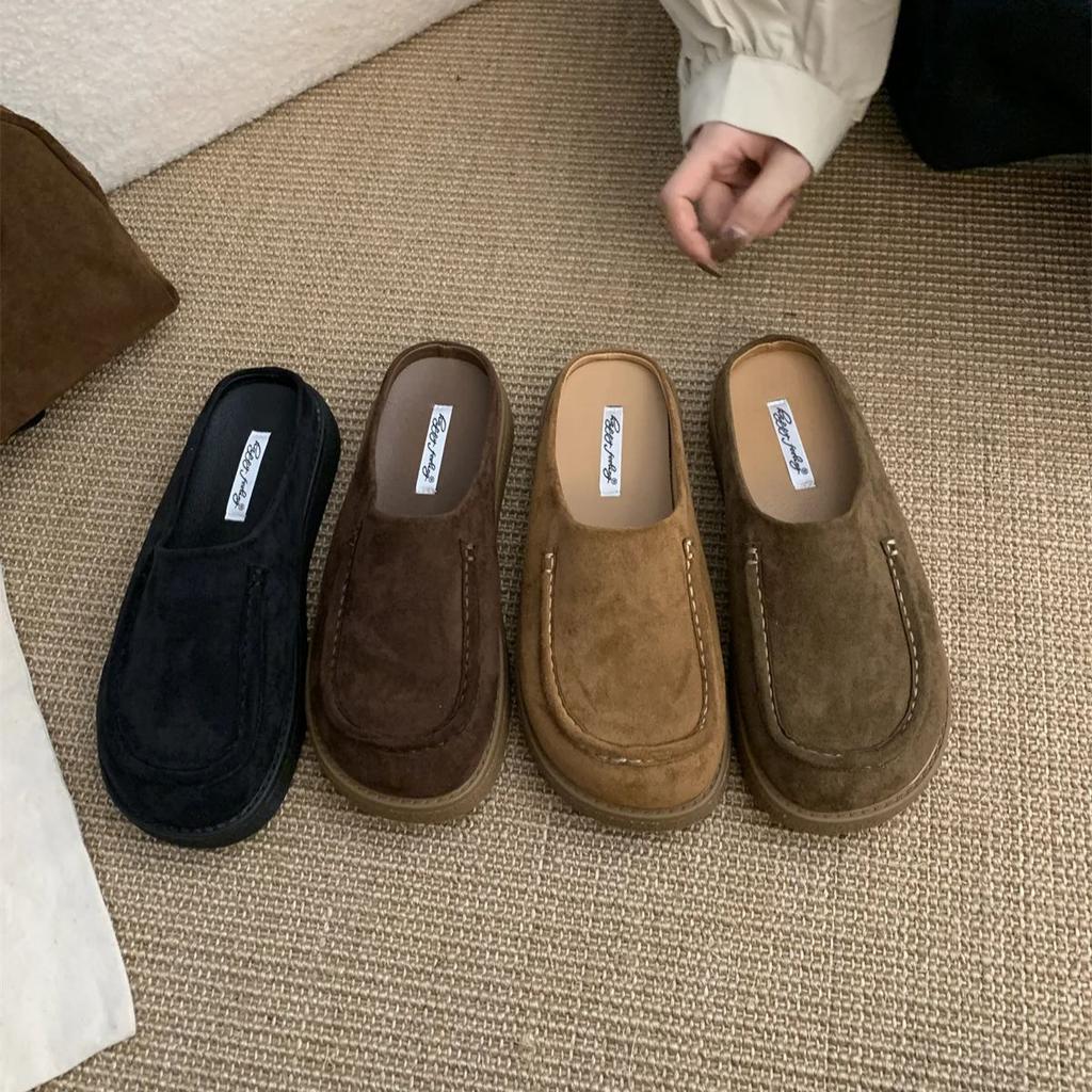 Fashion Walking Cozy Casual Closed Toe Half Slipper Loafers Female Fashion Slingback Slip On Mule For Women Platform New 2025 Comfort