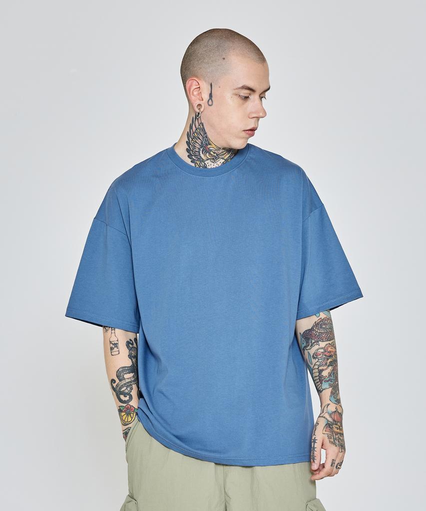 613SEOUL Bio Plain Oversized Short Sleeve T-Shirt (Blue)