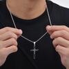 Trendy Cross Necklace for Men Boys,Stainless Steel Pendant Necklace,Anniversary Father's Day Gifts