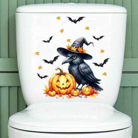 Halloween Toilet Decals Cute In Suit Cartoon Bat