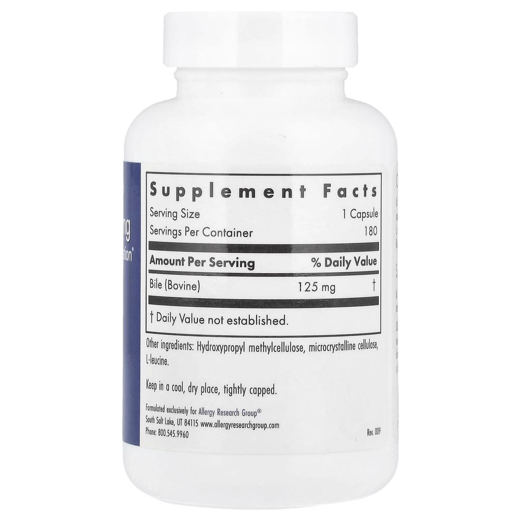 Beef Bile, 125Mg, 180 Veggie Caps