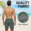 Herren Badehose mit Kompressions-Innenhose 2 in 1 Schnelltrocknende Herren Badeshorts mit Boxer-Innenslip Surfen Dehnbar Strandshorts mit Reißverschlusstaschen_gg