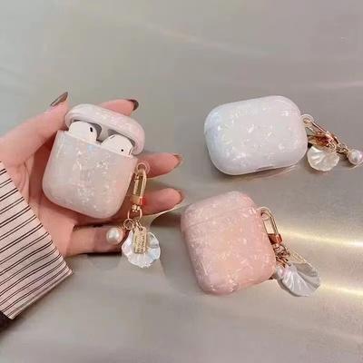 Dreamy Pearl Shell Soft Case For Airpods Pro 1st 2nd Gen Case For Apple AirPods 4 3 2 1 Case Cover With Keychain Headphones Box